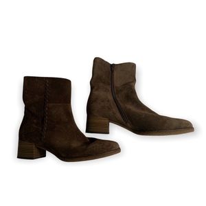 Gabor brown suede non slip zip up ankle boots booties shoes women's size 6